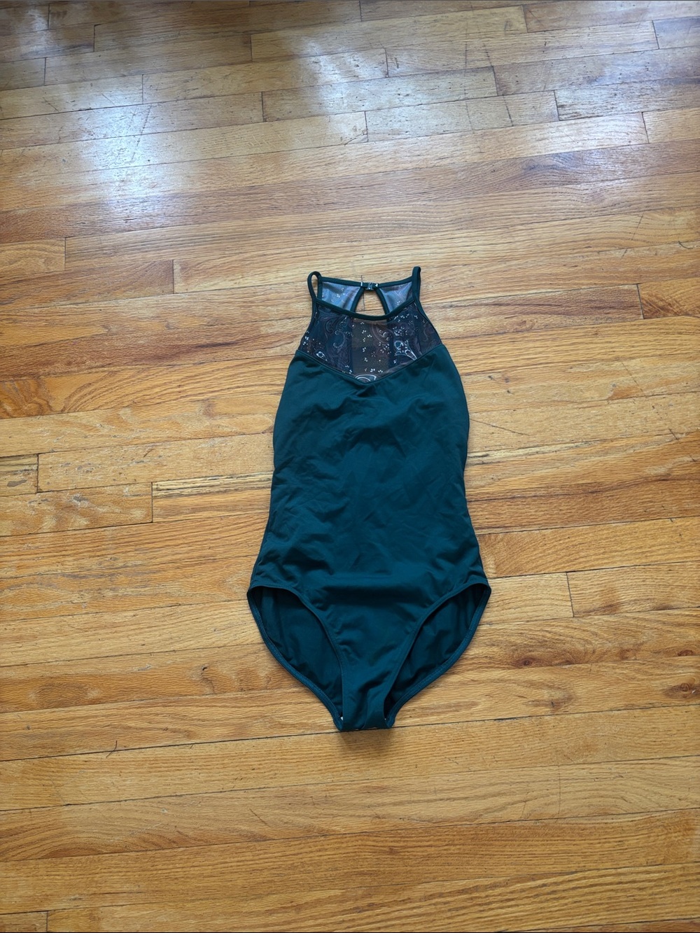 Mirella Patterned Mesh Sleeveless Leotard